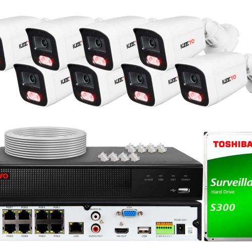 Zestaw do monitoringu KEEYO 8x LV-V-IP8M25TF-E, 4K...