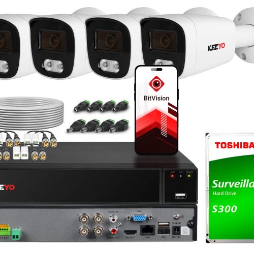 Zestaw do monitoringu KEEYO 4x LV-E-AL8M25TF-B 8Mp...