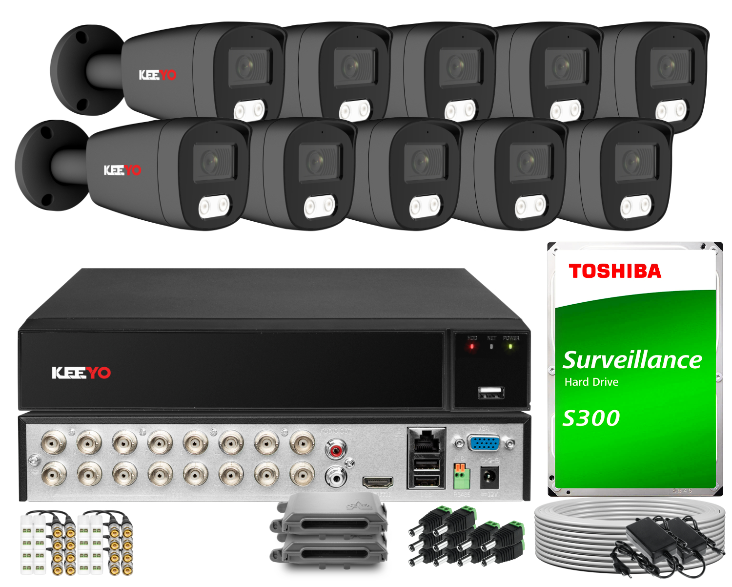 Zestaw do monitoringu KEEYO 10x LV-E-AL5M25TF-G 5Mpx IR 25m