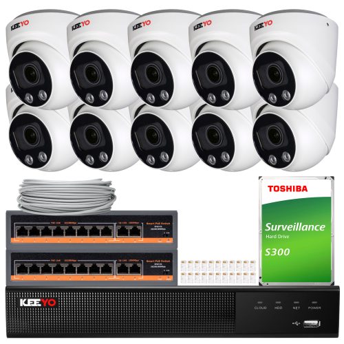 Zestaw do monitoringu KEEYO 10x LV-V-IP8M35AF 4K F...