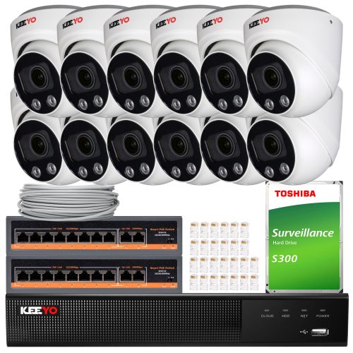 Zestaw do monitoringu KEEYO 12x LV-V-IP8M3AF-DL 4K...