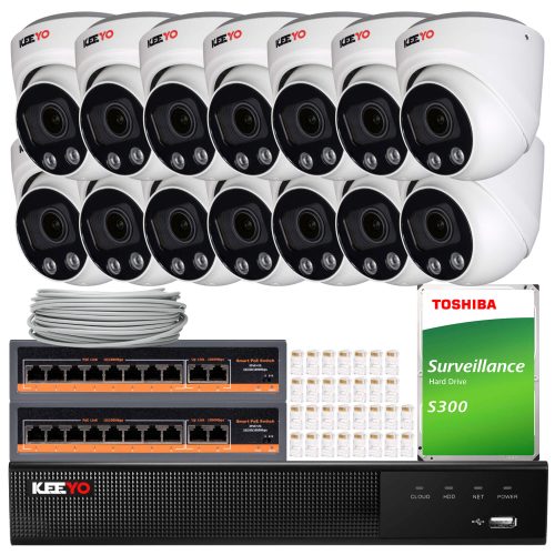 Zestaw do monitoringu KEEYO 14x LV-V-IP8M3AF-DL 4K...