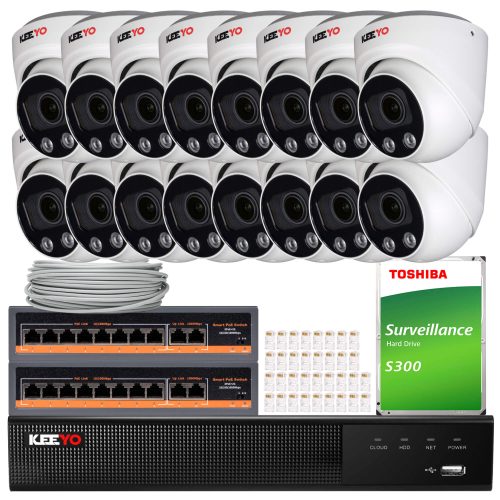 Zestaw do monitoringu KEEYO 16x LV-V-IP5M3AF-DL 4K...