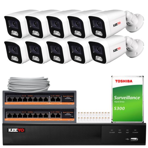 Zestaw do monitoringu KEEYO 10x LV-V-IP8M25TF-E, 4...