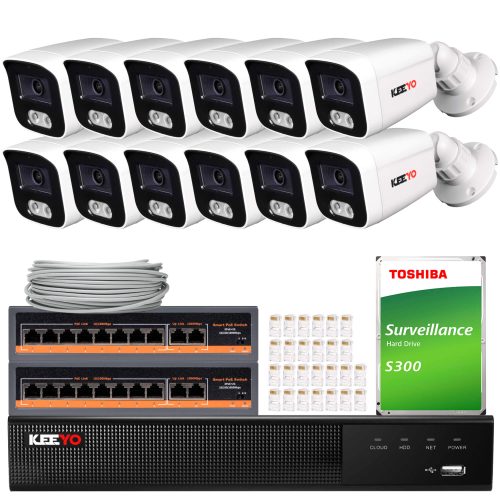 Zestaw do monitoringu KEEYO 12x LV-V-IP8M25TF-E, 4...