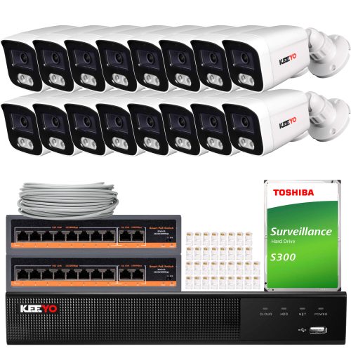 Zestaw do monitoringu KEEYO 16x LV-V-IP8M25TF-E, 4...