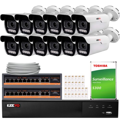 Zestaw do monitoringu KEEYO 12x LV-V-IP8M5AF-DL 8M...