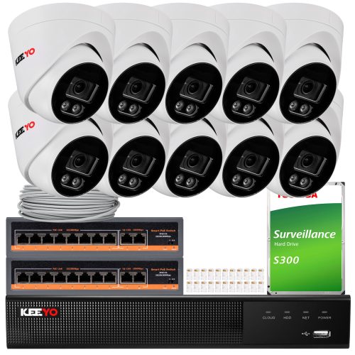 Zestaw do monitoringu KEEYO 10x LV-V-IP8M25DF-E 8M...