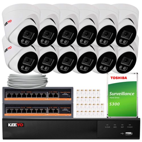 Zestaw do monitoringu KEEYO 12x LV-V-IP8M25DF-E 8M...