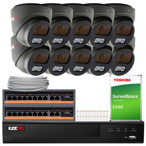 Zestaw do monitoringu KEEYO 10x LV-V-IP8M25DF-DL-G...