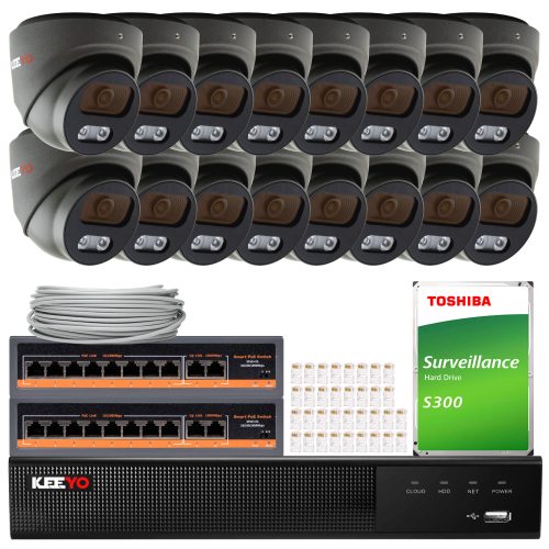 Zestaw do monitoringu KEEYO 16x LV-V-IP8M25DF-DL-G...