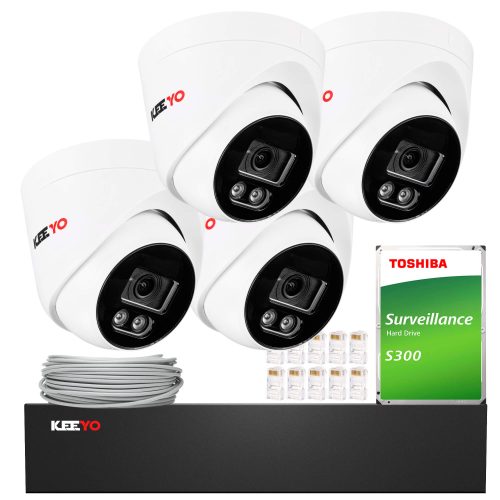 Zestaw do monitoringu KEEYO 4x LV-V-IP8M25DF-E 8Mp...