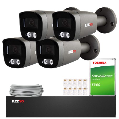 Zestaw do monitoringu KEEYO 4x  LV-V-IP8M25TF-DL-G...