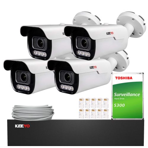 Zestaw do monitoringu KEEYO 4x LV-V-IP8M5AF-DL 8Mp...