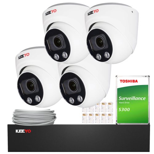 Zestaw do monitoringu KEEYO 4x LV-V-IP5M3AF-DL 4K ...