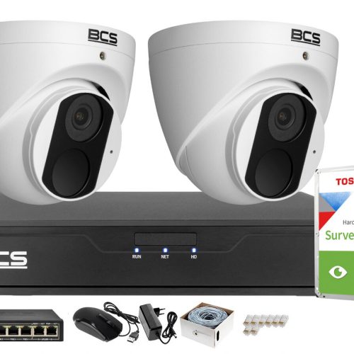 Zestaw do monitoringu 2x BCS-P-EIP14FSR3 4Mpx IR 3...
