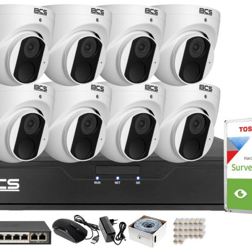 Zestaw do monitoringu 8x BCS-P-EIP14FSR3 4Mpx, BCS...