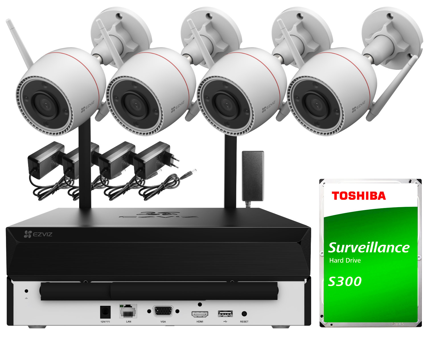 Zestaw do monitoringu Wi-Fi EZVIZ 4x CS-H3C 5Mpx