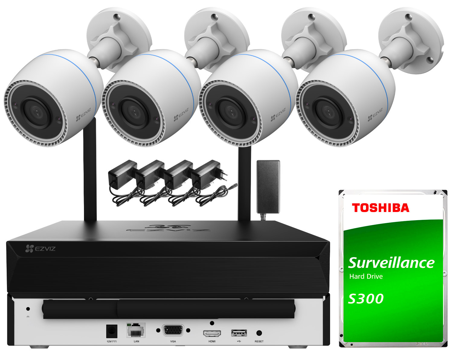 Zestaw do monitoringu Wi-Fi EZVIZ 4x CS-H3C Full HD