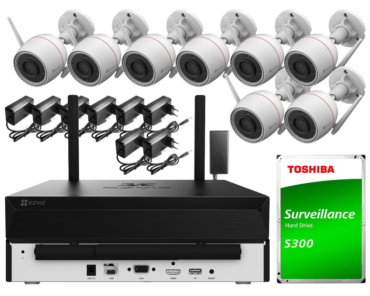 Zestaw do monitoringu Wi-Fi EZVIZ 8x CS-H3C 4Mpx