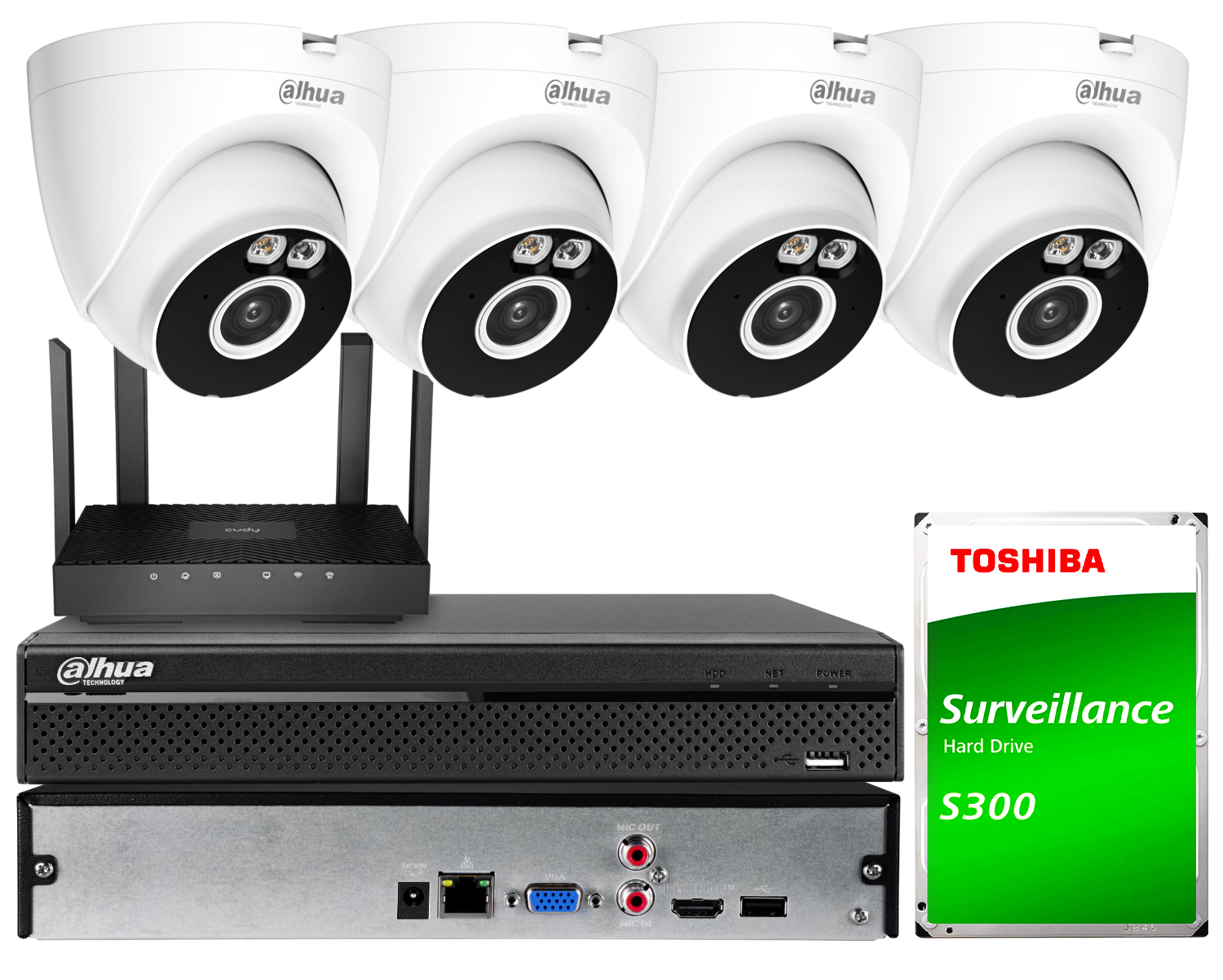 Zestaw do monitoringu Wi-Fi Dahua 4x T4A-PV 4Mpx Smart Dual Light, Aktywne odstraszanie