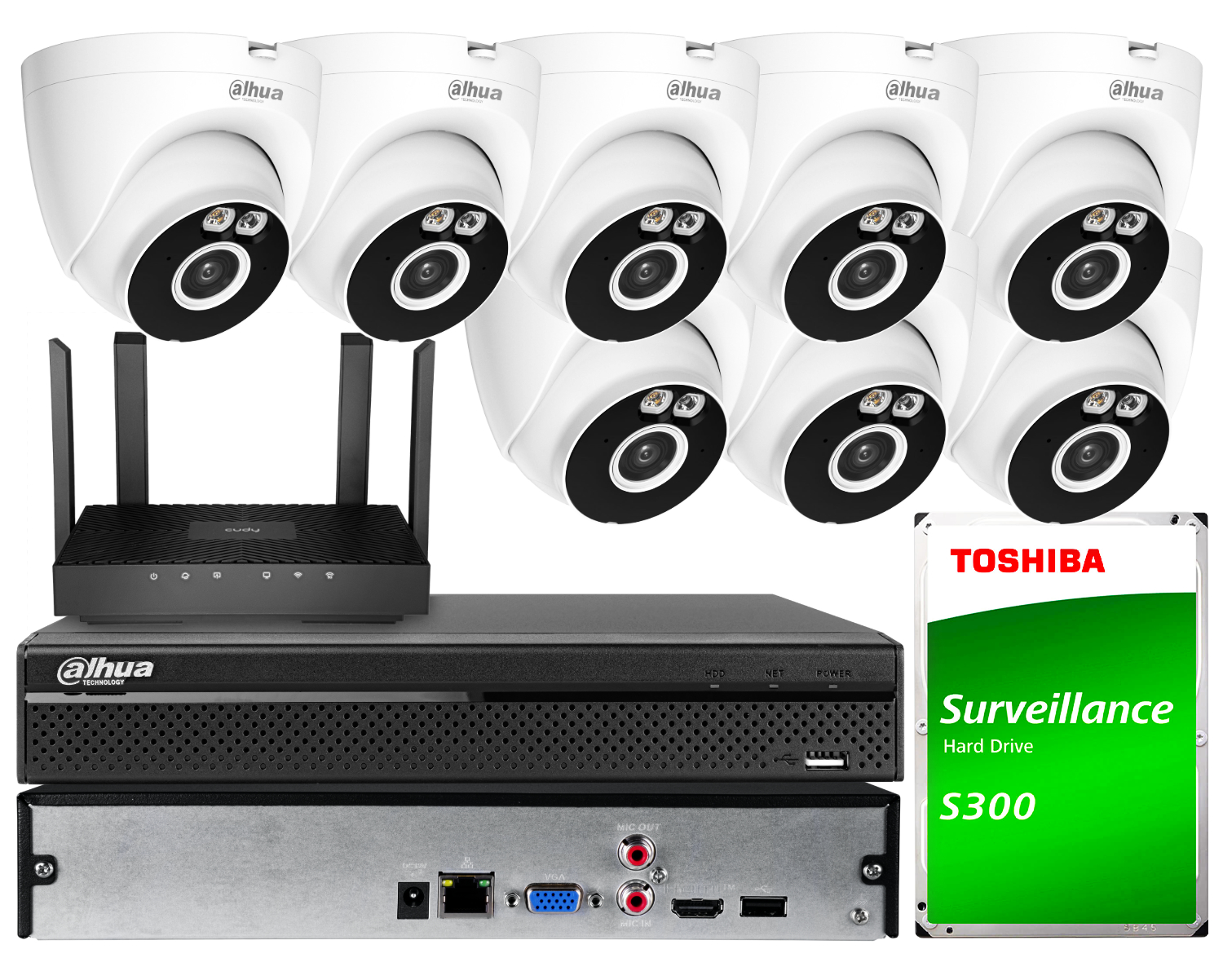 Zestaw do monitoringu Wi-Fi Dahua 8x T4A-PV 4Mpx Smart Dual Light, Aktywne odstraszanie