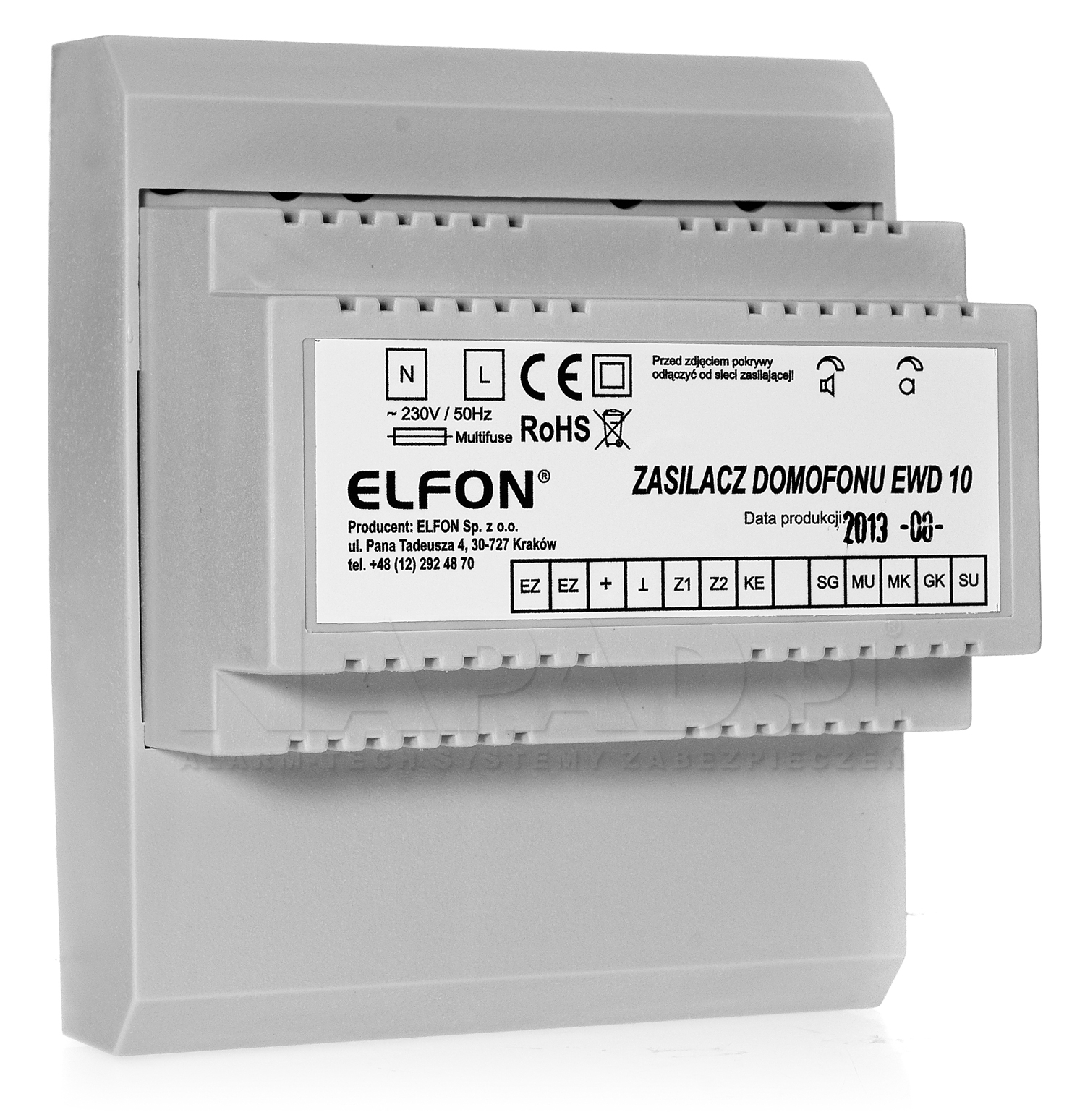 Zestaw domofonowy ELFON BKM-2 czarny, 2x Unifon A-U1 Biały, Zasilacz EWD-10 - obrazek 3