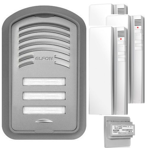 Zestaw domofonowy ELFON KEN-3 Srebrny, 3x Unifon A...