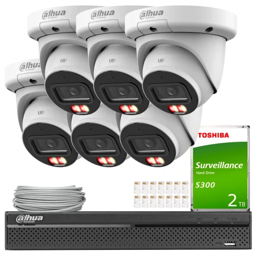 Zestaw IP Dahua 6x IPC-HDW3649QM-S-IL-0280B, AI, S...