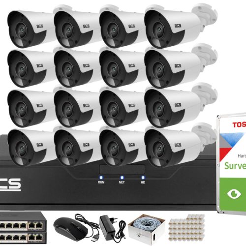 Zestaw monitoringu 16 kamer 5Mpx BCS-P-TIP15FSR5 I...