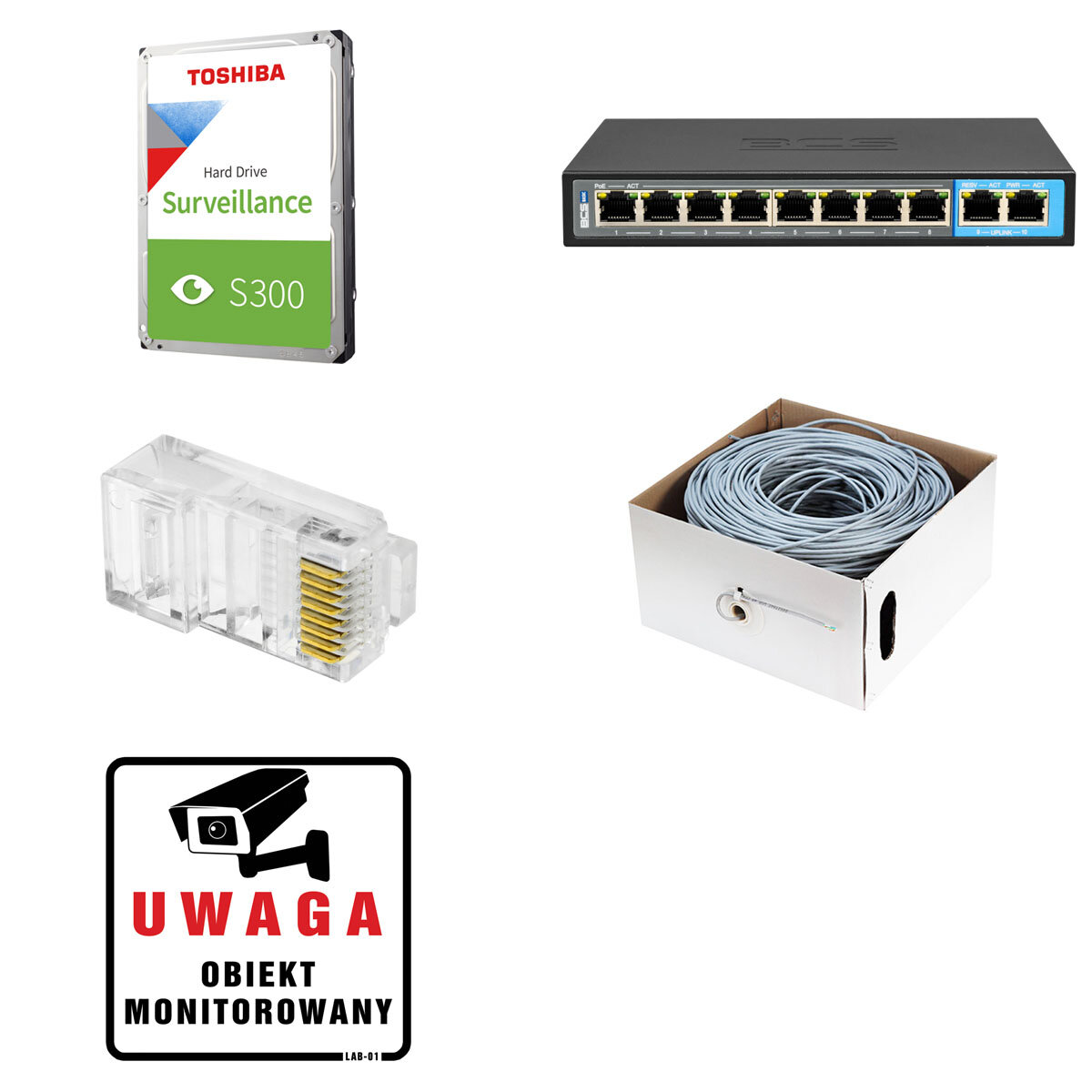 Zestaw do monitoringu 8x BCS-P-EIP14FSR3 4Mpx, BCS-P-NVR0801-4KE-III, akcesoria - obrazek 5