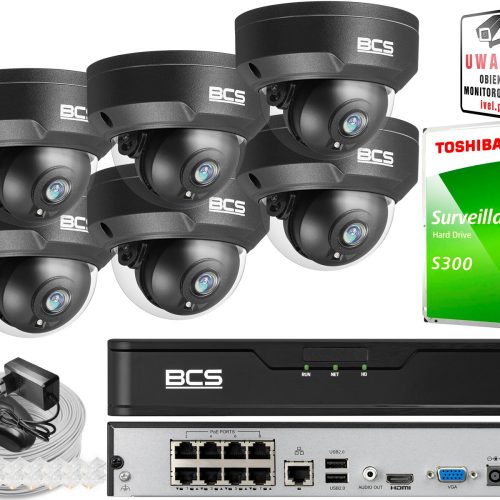 Zestaw do monitoringu 6x BCS-P-DIP25FSR3-Ai2-G 5Mp...
