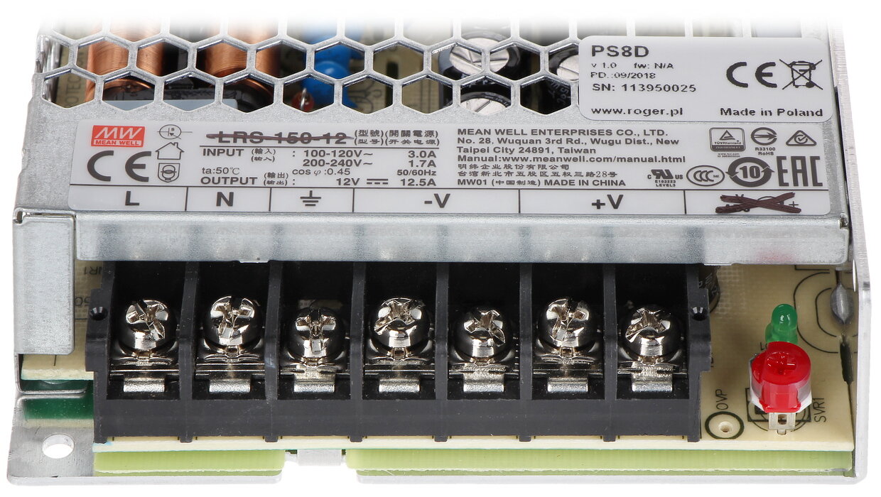 PS8D Zasilacz 13,8 VDC/10,8 A Roger - obrazek 3